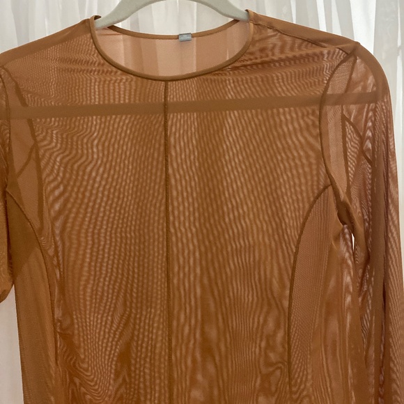 Mame Kurogouchi Uniqlo long sleeve brown mesh shirt - Picture 2 of 7
